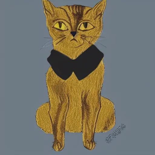 Prompt: anime styled kitten in gold suit