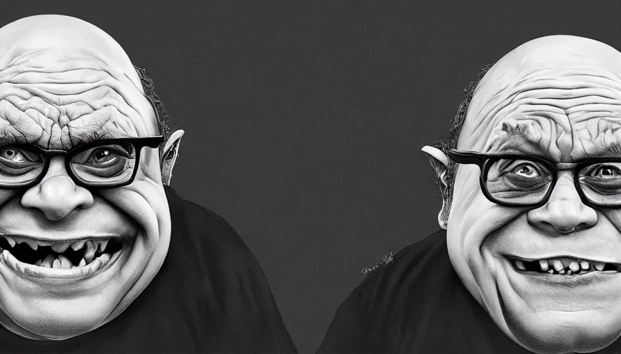 Prompt: Danny DeVito is Gollum, hyperdetailed, artstation, cgsociety, 8k