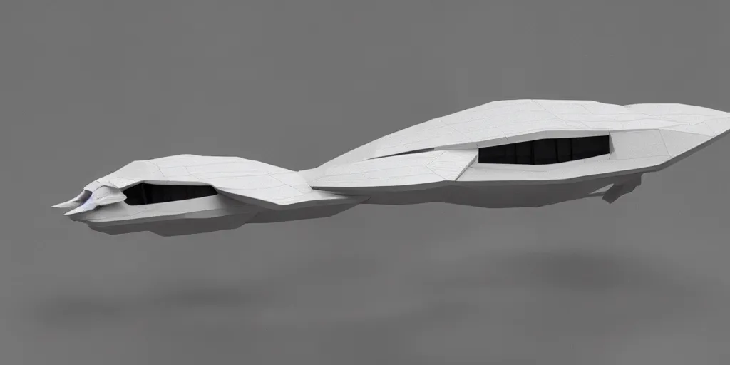 Image similar to Duck shaped spaceship, 3d render, elegant, smooth shapes