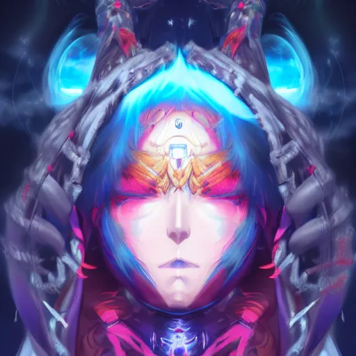 Image similar to anime portrait of the Singularity as a shaman yedi using dark force to eliminate trump as an anime antagonist by Stanley Artgerm Lau, WLOP, Rossdraws, James Jean, Andrei Riabovitchev, Marc Simonetti, and Sakimichan, trending on artstation