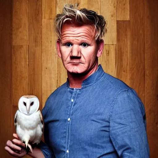 Prompt: Gordon Ramsay | barn owl