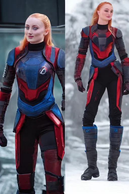 Image similar to Sophie Turner with a N7 armor