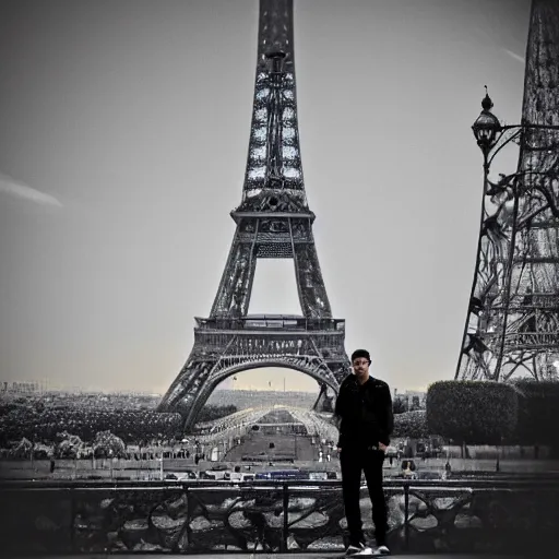 Image similar to photo of Salman Khan in Paris, nikon, bokeh, eiffel tower,