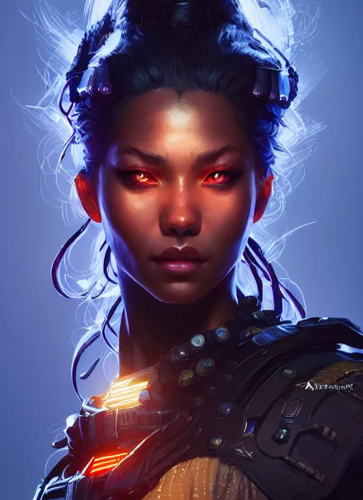 Image similar to portrait of apex legends darkseide, intricate, elegant, glowing lights, highly detailed, digital painting, artstation, glamor pose, concept art, smooth, sharp focus, illustration, art by artgerm and greg rutkowski, artey freytag