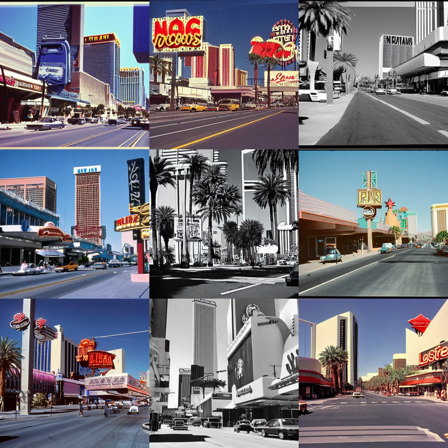 Prompt: 1 9 8 0 s photo of a street on las vegas strip