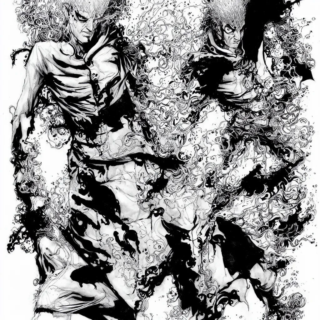 Image similar to The sandman drawing by Kim Jung gi and Karl Kopinski