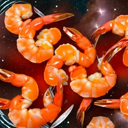 Image similar to divine shrimp in space