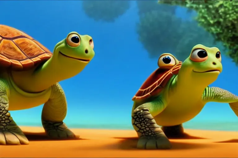 Prompt: pixar's alex the arab turtle film screen grab ; 8 k uhd ; very detailed, top all time / r / cineshots ;