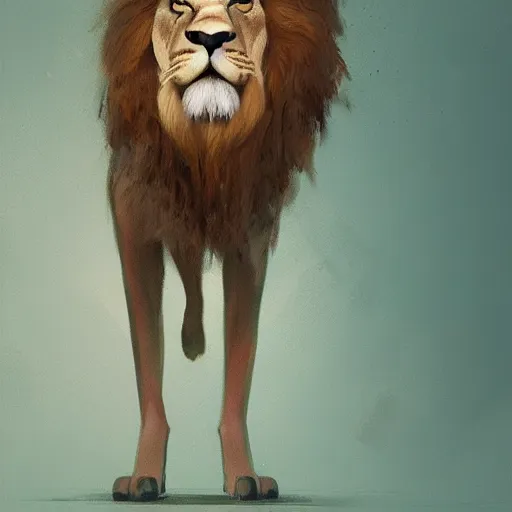 Image similar to half lion half deer artwork by Sergey Kolesov
