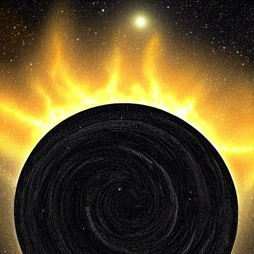 Image similar to profile picture of a black hole consuming a nearby star