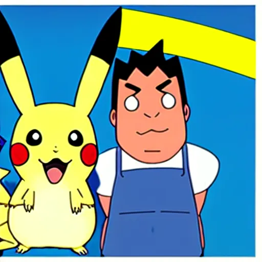 Image similar to pikachu in bobs burgers art style