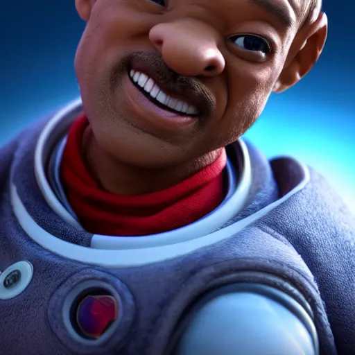 Image similar to will smith as a astronaut, claymation, 8 k, hyperdetalied, cgsociety,