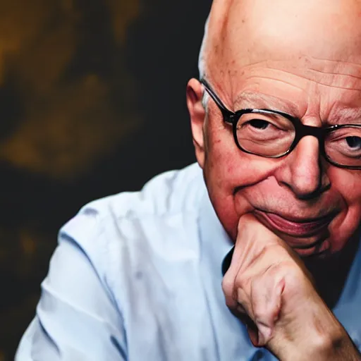 Prompt: uhd candid photo of klaus schwab owning nothing and being very sad, with accurate face, uhd, studio lighting, photorealistic, correct face, photo by annie leibovitz