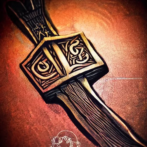 Prompt: copper axe engraved with runes, gothic art, popping color, detailed, eerie, emotional, gothic, highly detailed, incredibly sharp focus, Artstation, deviantart, artgem, insane detail, intense color, vibrant cartoon art, award-winning art, super precise detail, golden ratio, in the style of Pixar and Disney