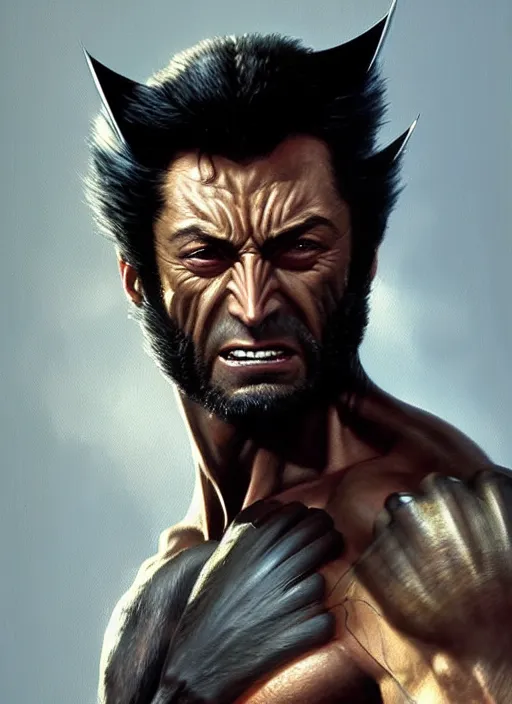 Prompt: very detailed masterpiece painting of wolverine from x - men : the animated series ( 1 9 9 2 ), portrait, artstation, concept art by greg rutkowski