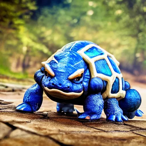 Prompt: national geographic photo of blastoise, pokemon in the wild, intricate, portrait, 8 k highly professionally detailed, hdr, award winning