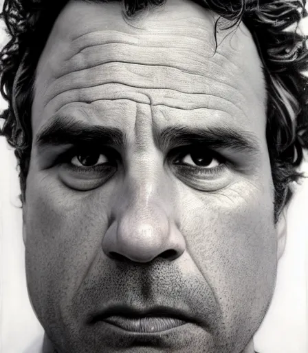 Image similar to a high quality, high detail, photorealistic portrait of mark ruffalo by james nachtwey and lucian freud, zdzisław beksinski