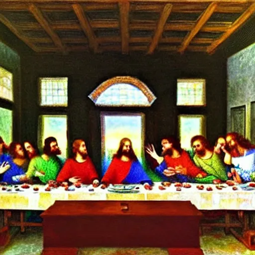 Image similar to the last supper, painted by monet