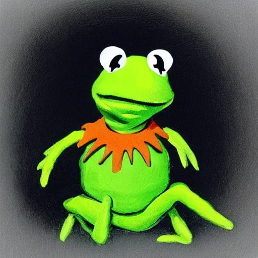 Prompt: “Kermit the Frog painted by Francisco Goya”