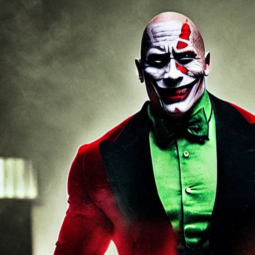 Image similar to Dwayne Johnson as The Joker