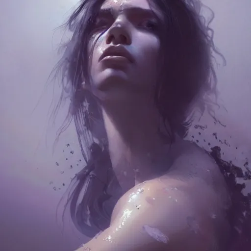 Image similar to portrait of a woman with long black hair and insects coming out of holes in her skin, trypophobia, dramatic lighting, illustration by Greg rutkowski, yoji shinkawa, 4k, digital art, concept art, trending on artstation