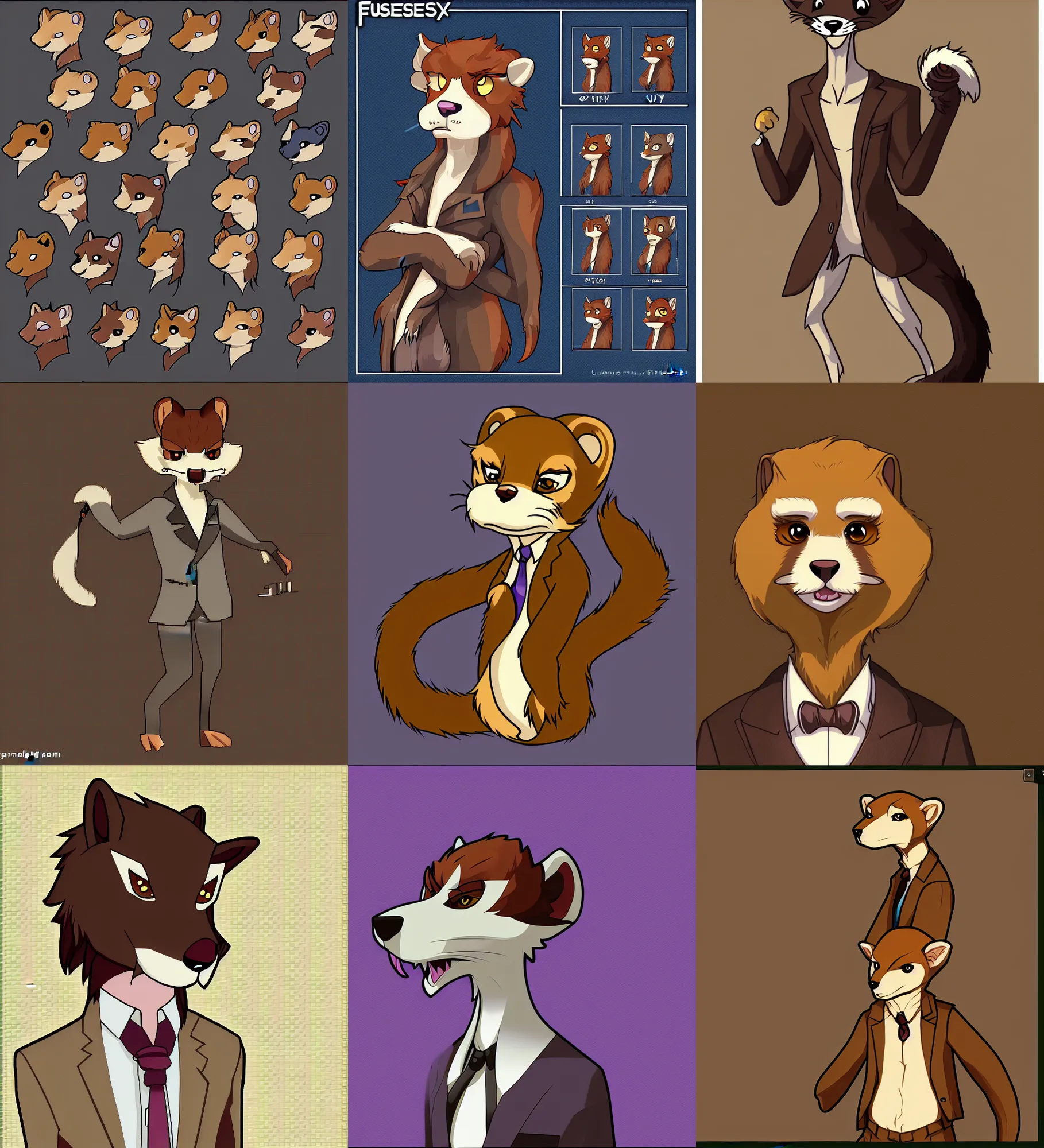 Image similar to furry - weasel - detective - fursona uhd ue 5 visual novel pc game expression art portrait sprite