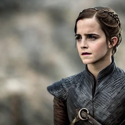 Prompt: A still of Emma Watson in Game of Thrones