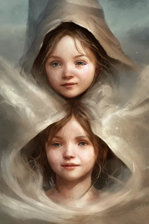 Image similar to medieval little girl, joyful, hope, dreaming, close - up portrait, intricate, elegant, volumetric lighting, scenery, digital painting, highly detailed, artstation, sharp focus, illustration, concept art, ruan jia, steve mccurry