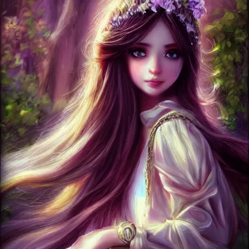 Image similar to realistic beautiful gorgeous natural cute, fantasy, elegant, lovely, princess girl, art drawn full hd, 4 k, highest quality, in artstyle by professional artists wl