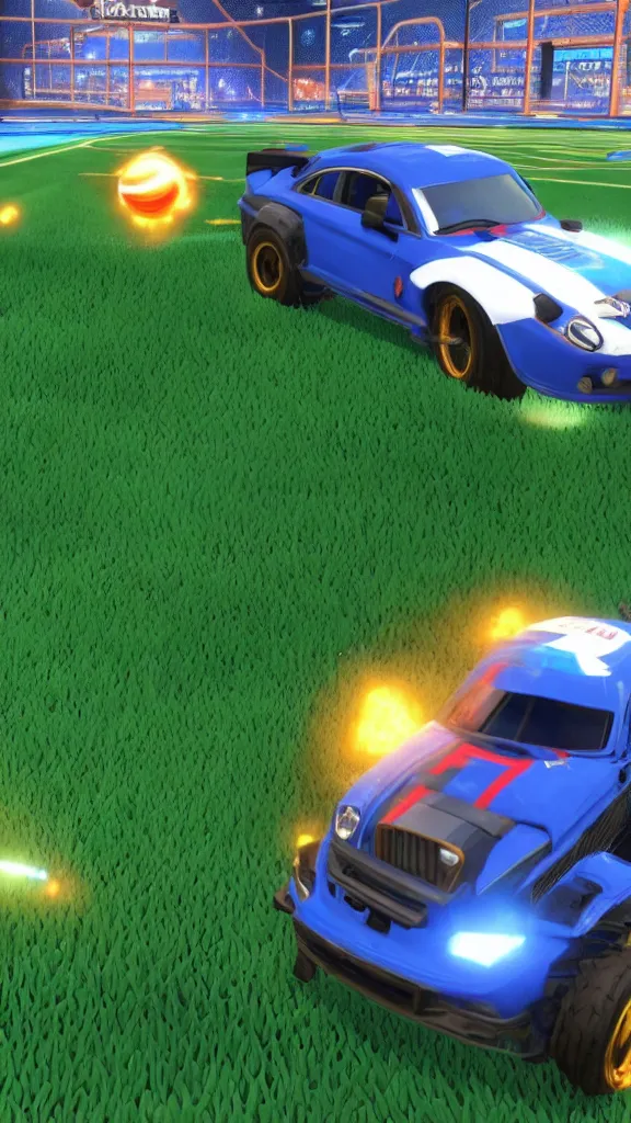 Image similar to Screenshot of Ryan Gosling in Rocket League, unreal engine