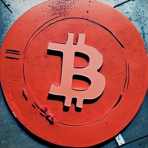 Image similar to bitcoin logo carved out from raw meat on butchery floor, photographic realistic background, by atey ghailan, by greg rutkowski, by greg tocchini, by james gilleard, by joe fenton, by kaethe butcher, trending on instagram, award winning details