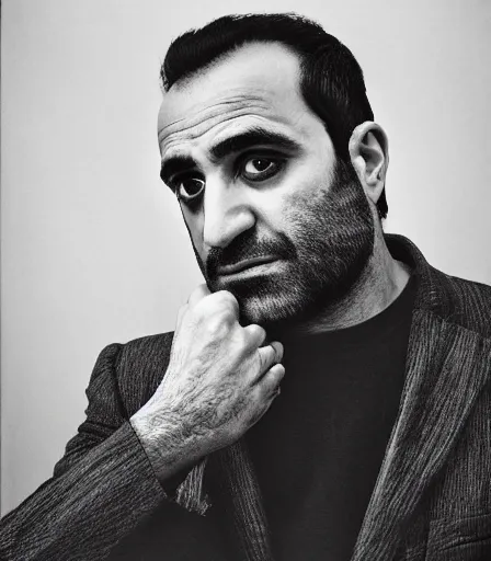 Prompt: a high quality, high detail, photorealistic portrait of ramin rahimi by james nachtwey and lucian freud,