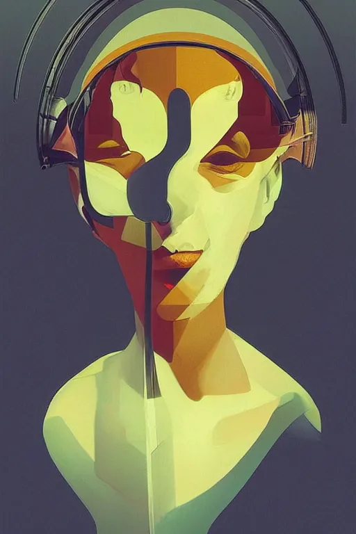 Image similar to woman wearing oculus and digital glitch head edward hopper and james gilleard, zdzislaw beksisnski, higly detailed