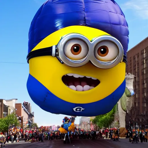 Image similar to minion macys parade thanks giving day balloon float realstic photo