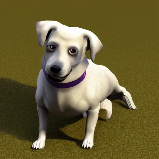 Image similar to 3 d render of a dog, 4 k, game model