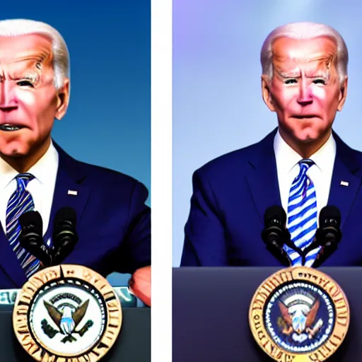 Image similar to joe biden animorphs into sonic the hedgehog