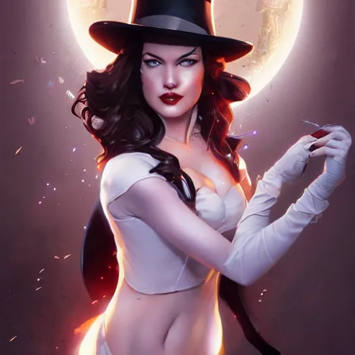 Image similar to sara pezzini as zatanna from dc comics, trending on artstation, digital art, by stanley artgerm lau, wlop, rossdraws, james jean, andrei riabovitchev, marc simonetti, yoshitaka amano