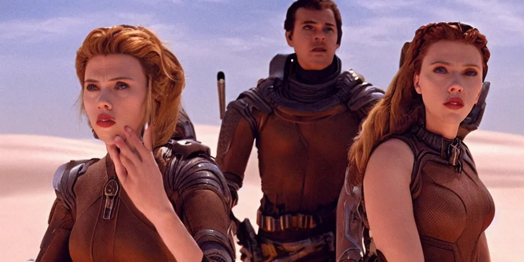 Image similar to Scarlett Johansson in a scene from the movie Dune