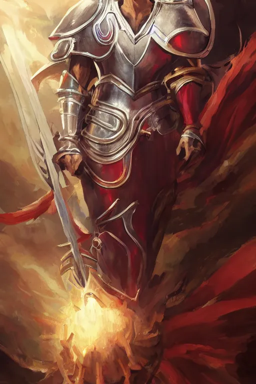 Image similar to A Game card of Jesus as a knight of zodiac using a the saint seiya Sacred Heart armor, by Stanley Artgerm Lau, WLOP, Rossdraws, James Jean, Andrei Riabovitchev, Marc Simonetti, Yoshitaka Amano, ArtStation, CGSociety,