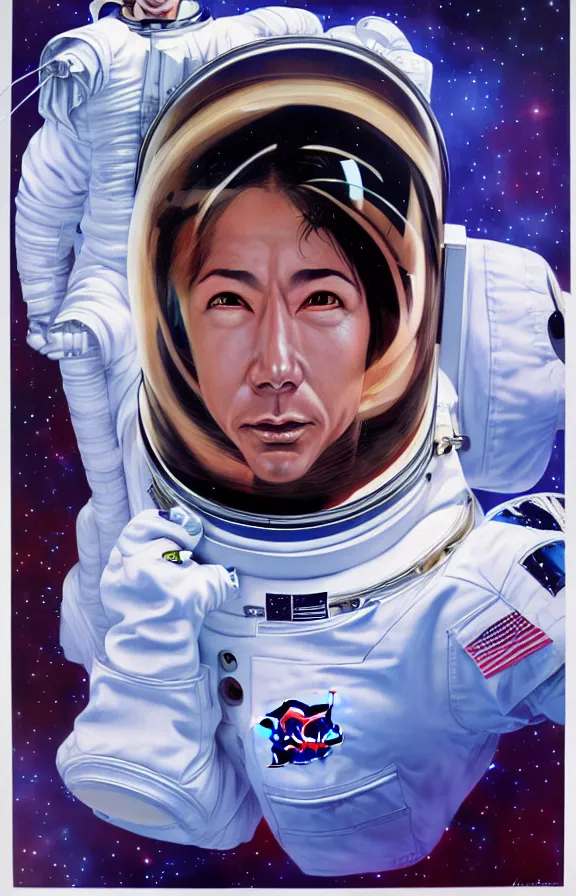 Image similar to portrait of an astronaut in the style of hajime sorayama