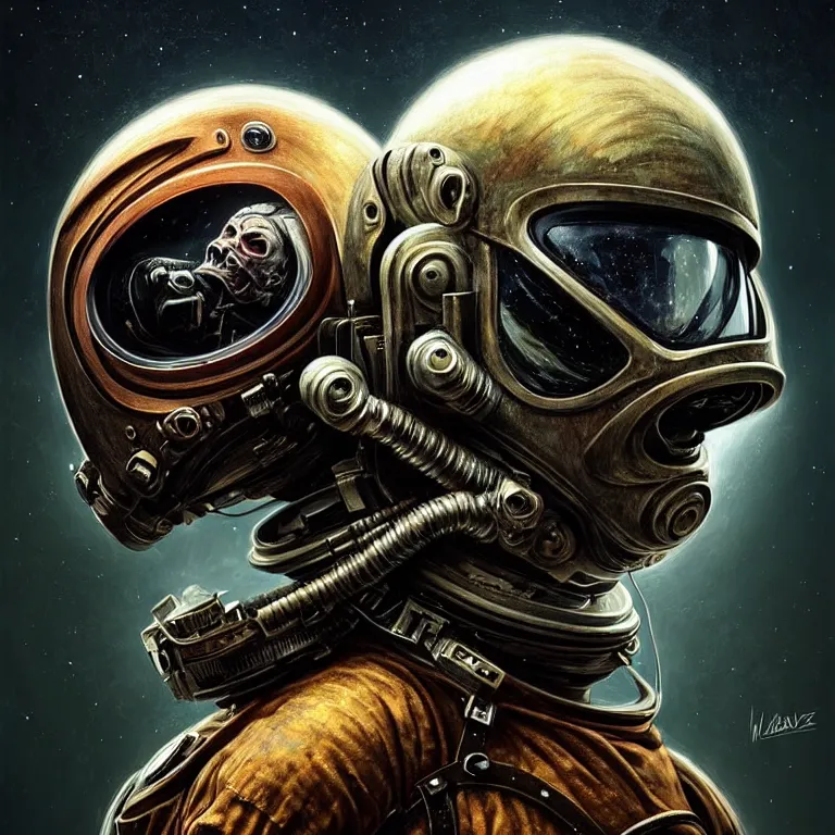 Image similar to epic professional digital art of tormented astronaut in helmet, painted,, terror, leesha hannigan, wayne haag, reyna rochin, ignacio fernandez rios, mark ryden, iris van herpen, best on artstation, best on cgsociety, epic, stunning, gorgeous, much wow, cinematic, masterpiece