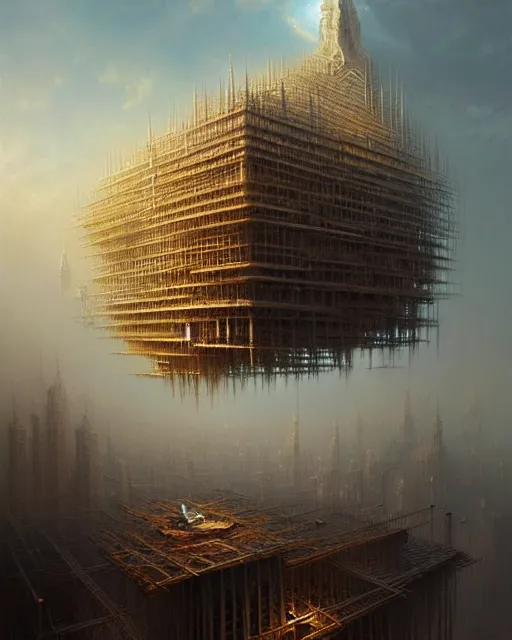 Prompt: a hyper - detailed 3 d render like a oil painting of the construction of a unreal motivation, surrealism!!!!! surreal concept art, lifelike, photorealistic, digital painting, aesthetic, smooth, sharp focus, artstation hd, by greg rutkowski, bruce pennington, valentina remenar and asher duran,