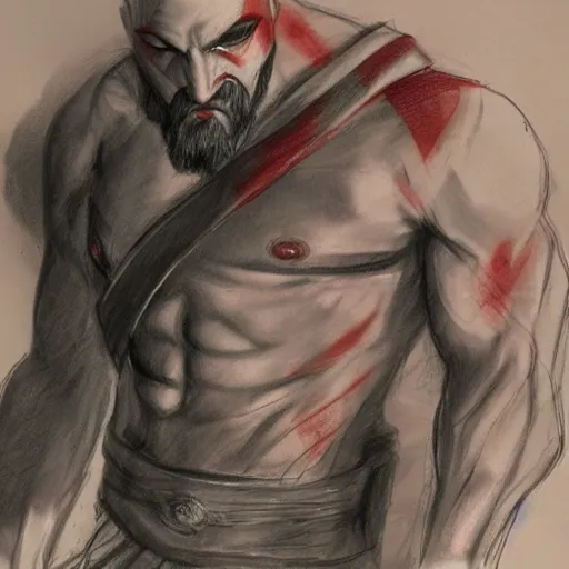Pencil sketch Kratos (GOD OF WAR)... - beginningofthesketch | Facebook
