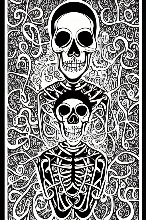 Image similar to A portrait of a skeleton who is a monk, sticker, portrait, highly detailed, colorful, illustration, smooth and clean vector curves, no jagged lines, vector art, smooth