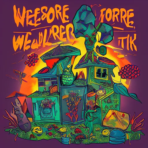 Image similar to 🏷🐢🗑, weirdcore folk album cover artstation behance hd