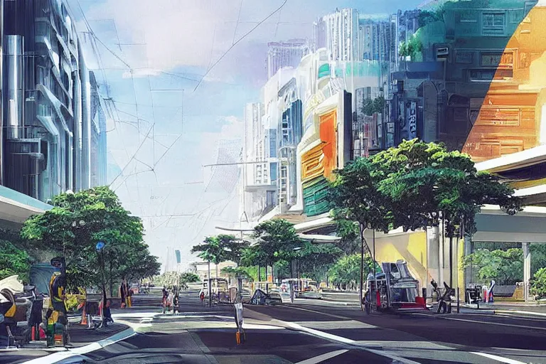 Prompt: “Streetview of a clean modern Metro Manila, good public transport, concept art, artstation”