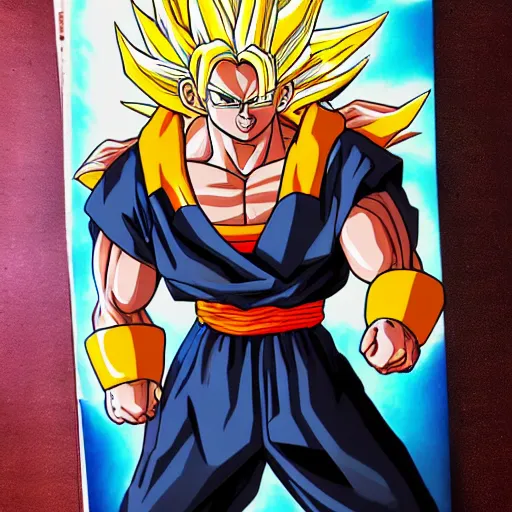 Anime cel of Goku Super Saiyan 3 , in Maroin Eluasti's Art of Anime Comic  Art Gallery Room