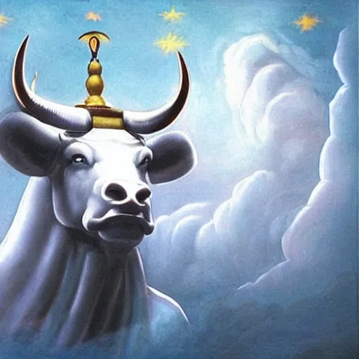 Image similar to i wonder if i dreamt of anu, the head sky god aka the bull of heaven. i totally forgot about him until i looked up the dream meaning