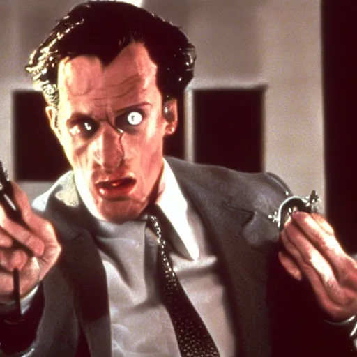 Prompt: Mad Scientist in American Psycho (1999)