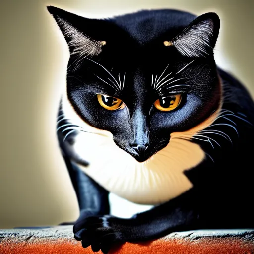 Image similar to a feline penguin - cat - hybrid, animal photography